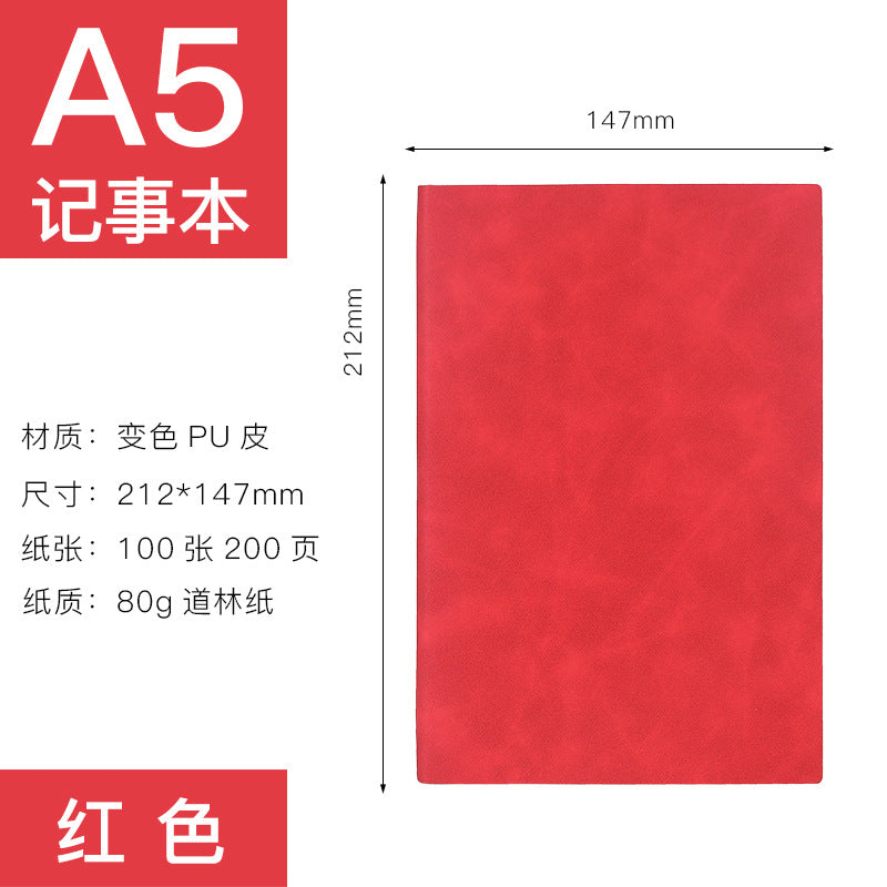 Wholesale A5/A6 Soft Leather Business Office Meeting Minutes Student Notebook